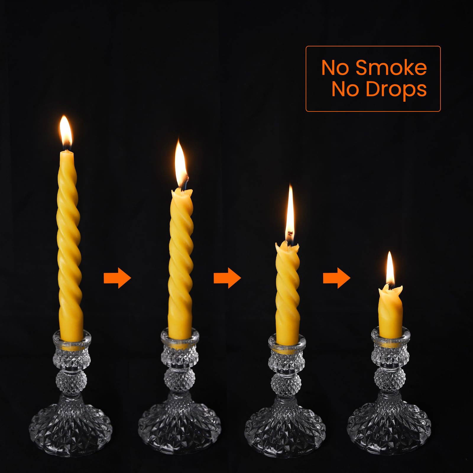 16 velas cónicas en espiral de cera de abeja pura de 7 pulgadas, velas trenzadas, sin goteo y sin perfume para bodas, Navidad, cena, meditación, color amarillo natural