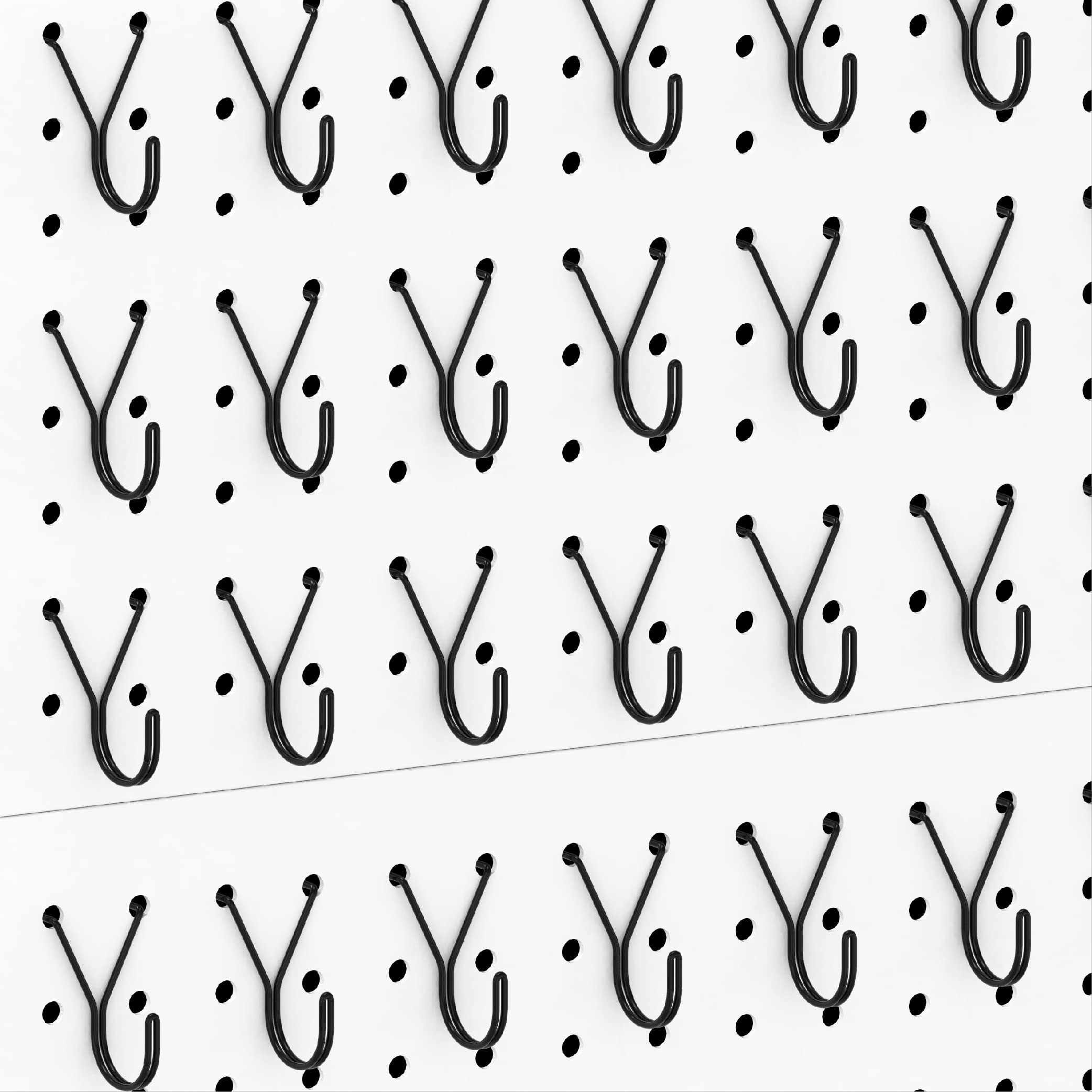 HUHOLE 40 Pack 1 Inch Black Pegboard J Hooks