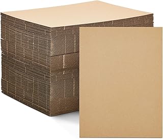 50 Pack Corrugated Cardboard Sheets, Packaging Inserts for Shipping, Mailing, 2mm Thick (9 x 12 In)