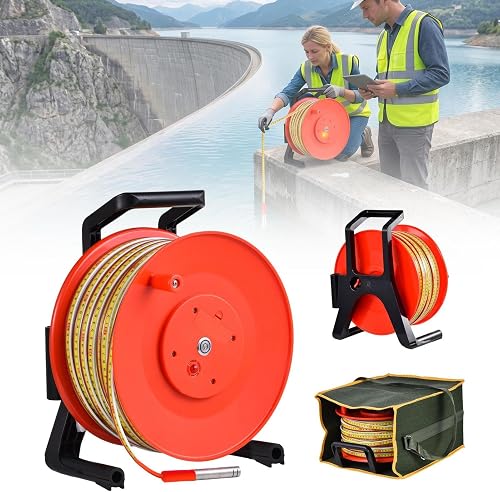 Water Level Meter 100m/328ft 0.59" Probe Diameter Well Water Depth Sounder | with 1mm Accuracy & Buzzer Stainless Steel Probe for Borehole Groundwater Monitoring Drilling Teams Drilling Contractors