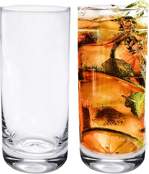 Iceten Highball Glasses Set of 2, Large Drinking Glasses Clear Glasses