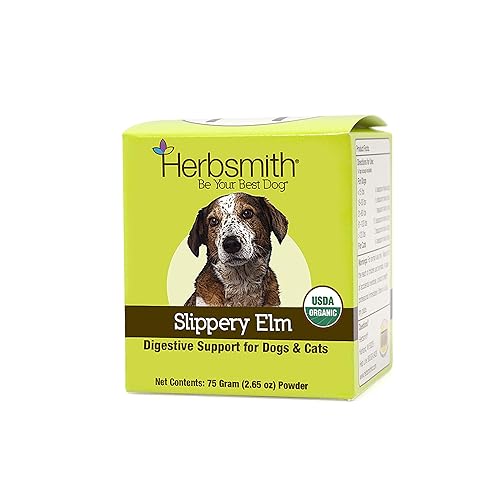 Herbsmith Organic Slippery Elm - Digestive Aid for Dogs and