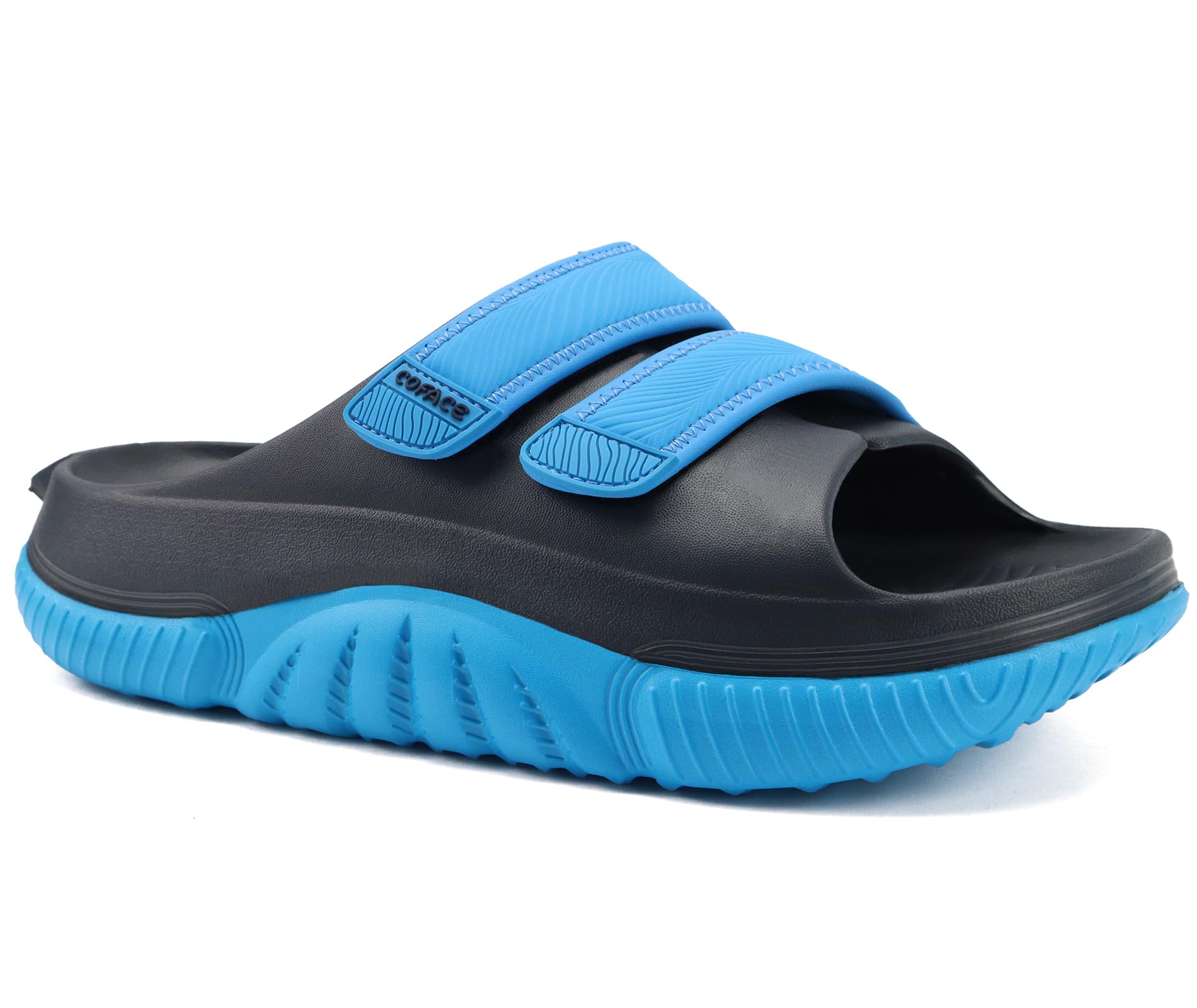 COFACE Herren-Recovery-Sandalen Orthopädische Geh-Slides für Männer Verstellbare Dick gepolsterte Orthopädie-Schuhe für Männer mit Plantarfasziitis Bequeme Freizeit-Outdoor Größen 40-48