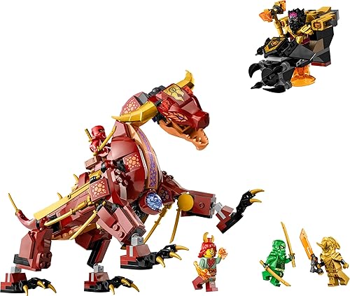 Miniatura 10 de LEGO NINJAGO Heatwave Transforming Lava Dragon 71793 - Set de juguete de construcción, presenta un dragón ninja, un vehículo de aerodeslizador y 5