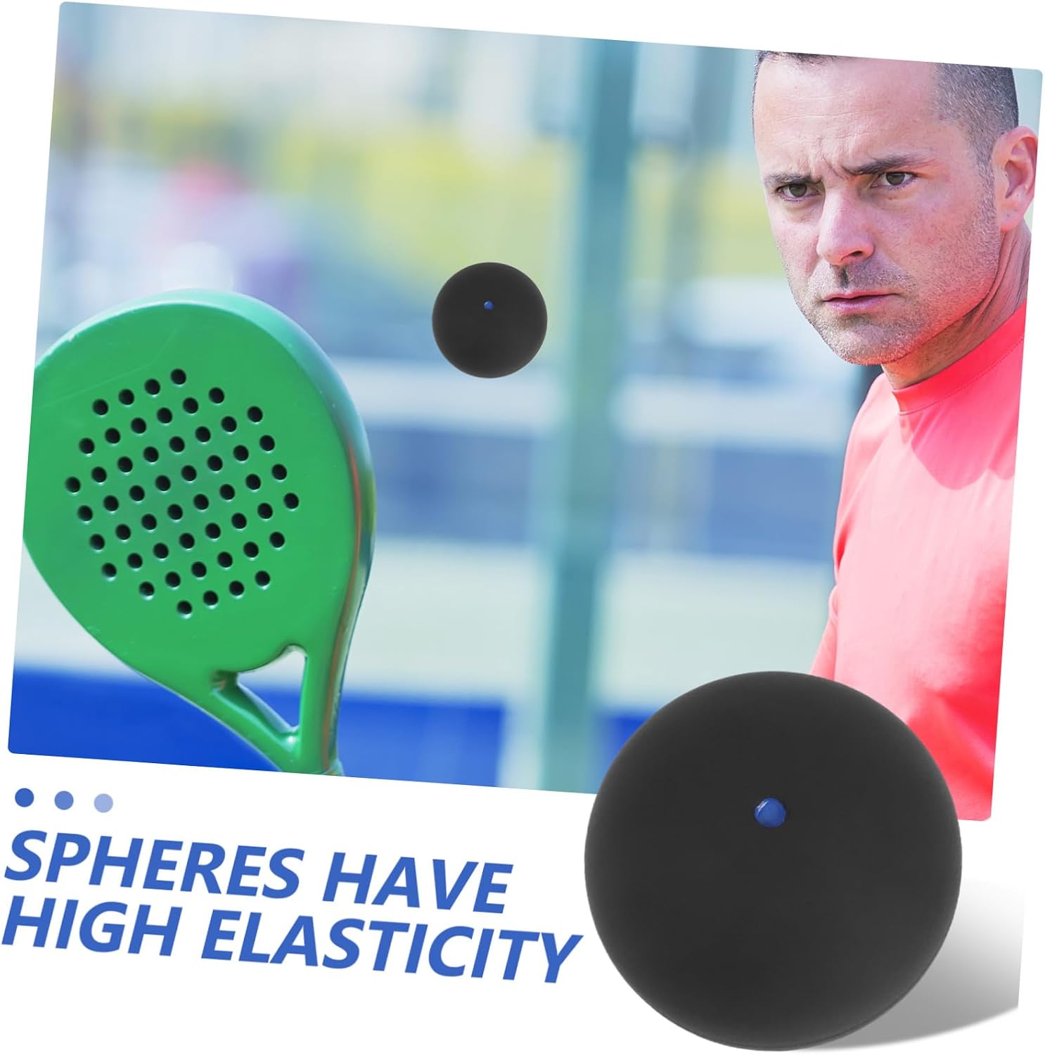 Totority Single Blue Dot Squash Ball Training and Practice Ball High Elastic Rubber for Beginner Competition and Squash Racket Sports