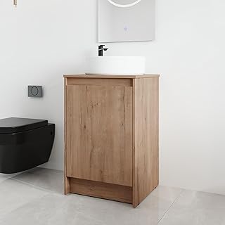 Malwee 20 Inch Freestanding Bathroom Vanity with Sink, 20'' Floor Stand Bathroom Vanity Combo for Small Space, Modern Bath Cabinet Set with 1 Door and Ceramics Basin Top, Ajustable Shelf.F20-400