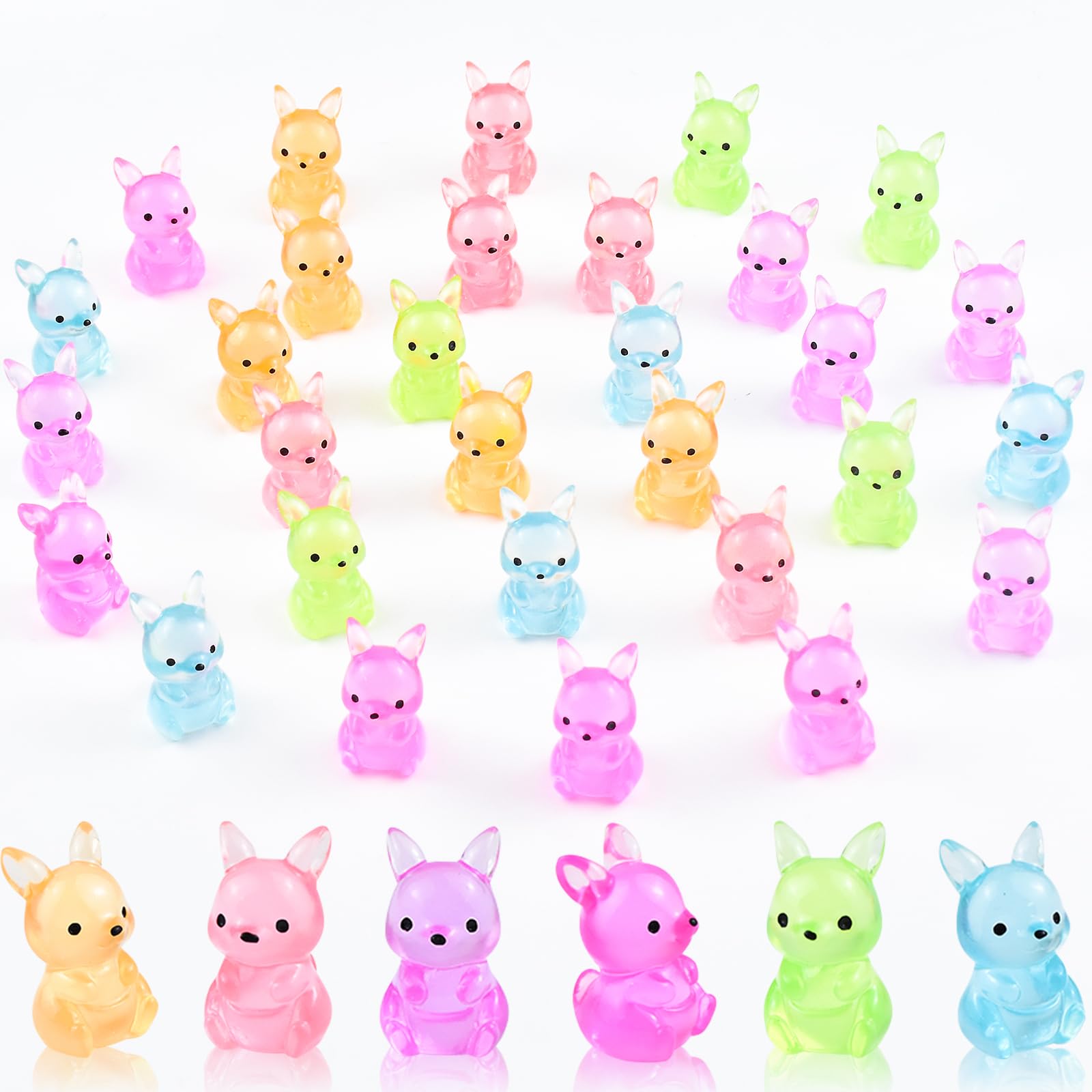 30 Pieces Mini Kangaroo Animals Luminous Tiny Resin Animal for Dollhouse Fairy Garden Landscape Aquarium Party Decorations