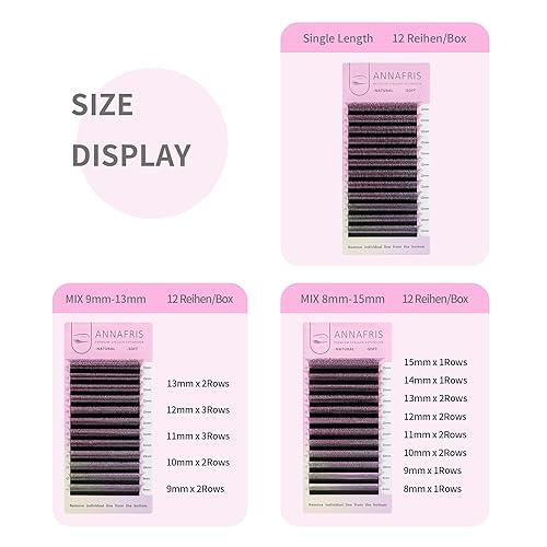 Miniatura 6 de ANNAFRIS Extensiones de pestañas postizas 6D en forma de W, 0.003 in, rizo D, 0.31-0.59 pulgadas, volumen mixto, suministros de maquillaje,