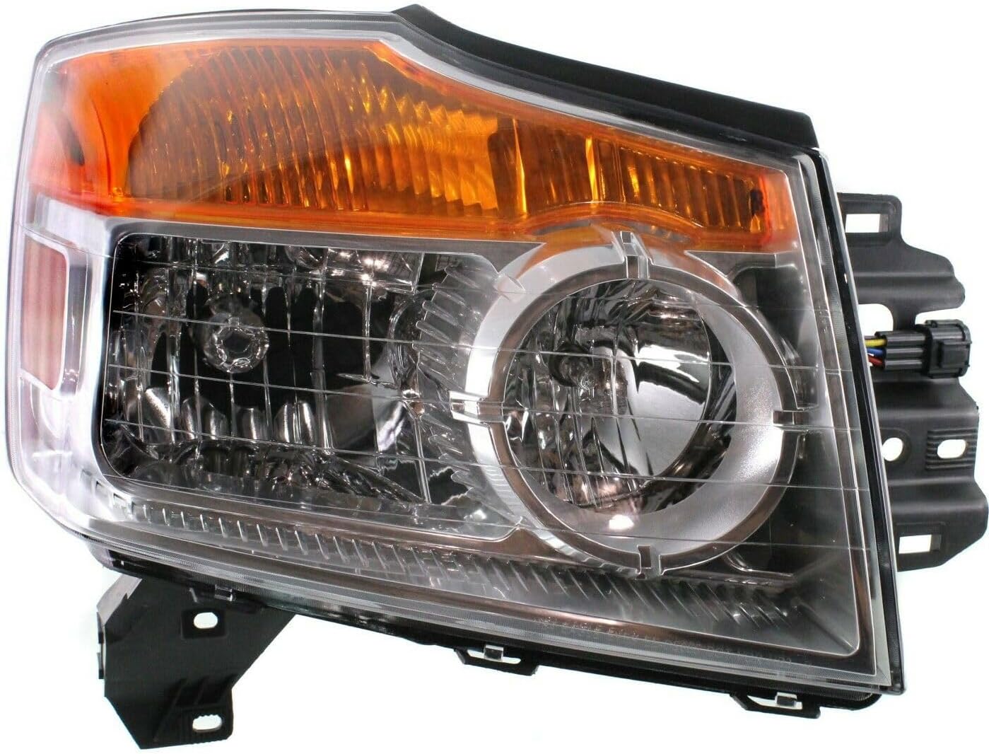 Headlight Assembly Headlamps Left & Right Pair Set for Nissan for Armada LE 09 & SE 08 Platinum SL/SV 11 Base 12-15 10 with Bulbs Clear Lens Part Name