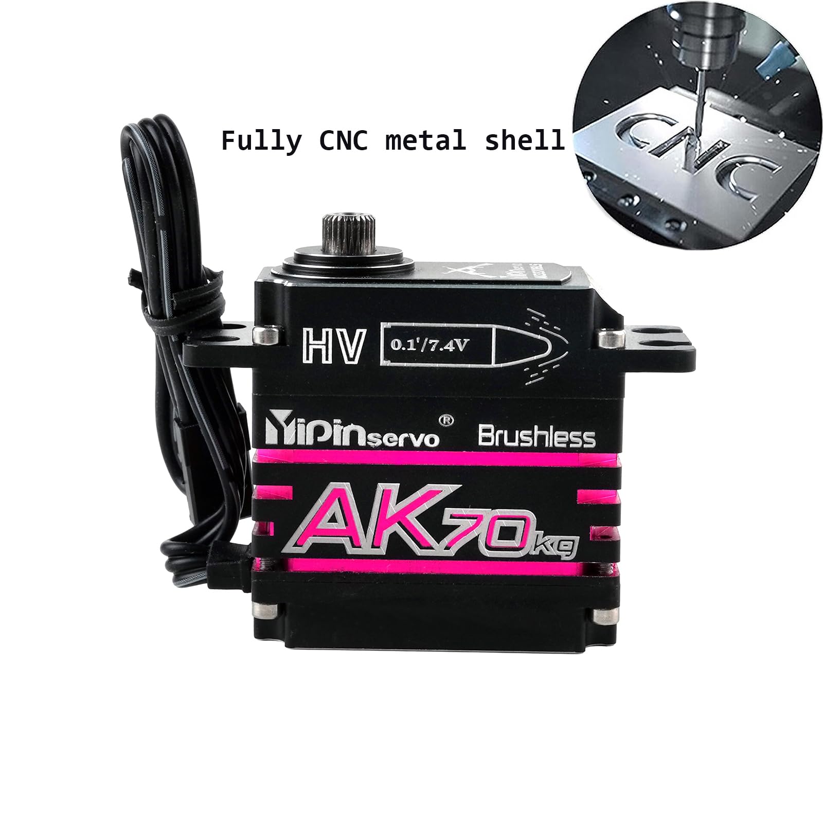 Servo digitale ad alta coppia da 70 kg con ingranaggi in metallo pieno motore brushless IP67 Servo di codifica magnetica a 180 gradi per robot aeromobili auto
