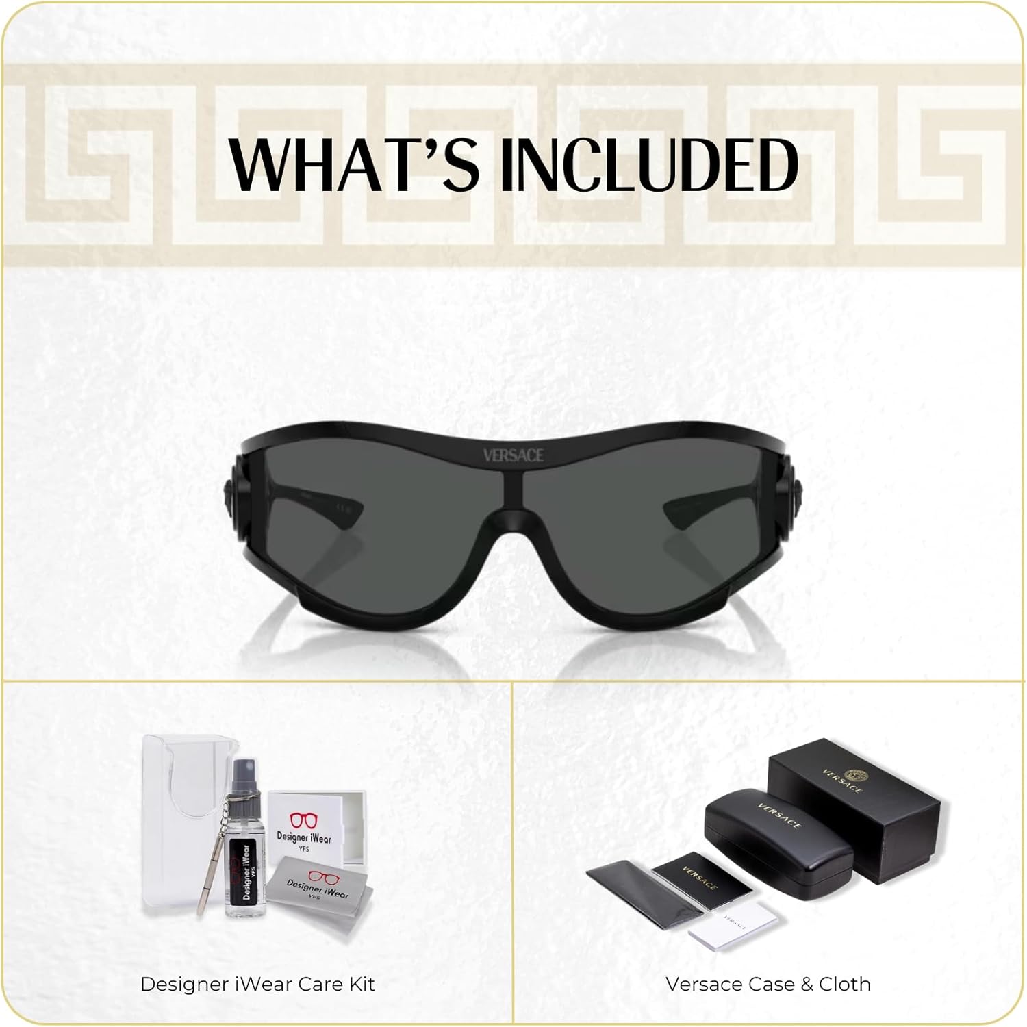 Versace VE4475 Shield Sunglasses for Men for Women +BUNDLE with ACCESSORY EYEWEAR KIT - Image 2