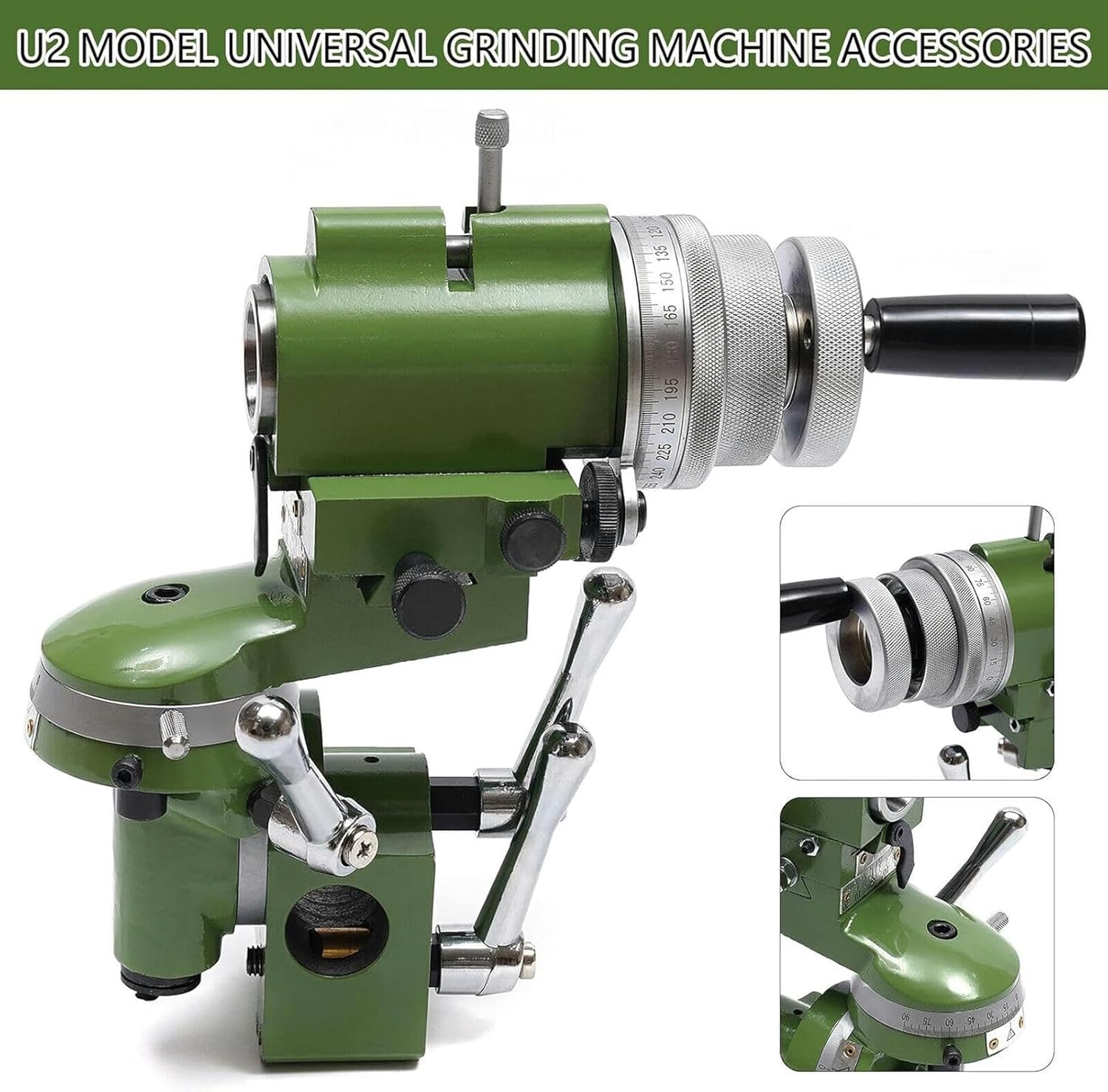 U2 Cutter Grinder Machine Sharpener Tool, 25mm Multifunctional Grinding Stand, with Accurate Scales and Adjustment Knobs for Workshop/Factory/Lathe
