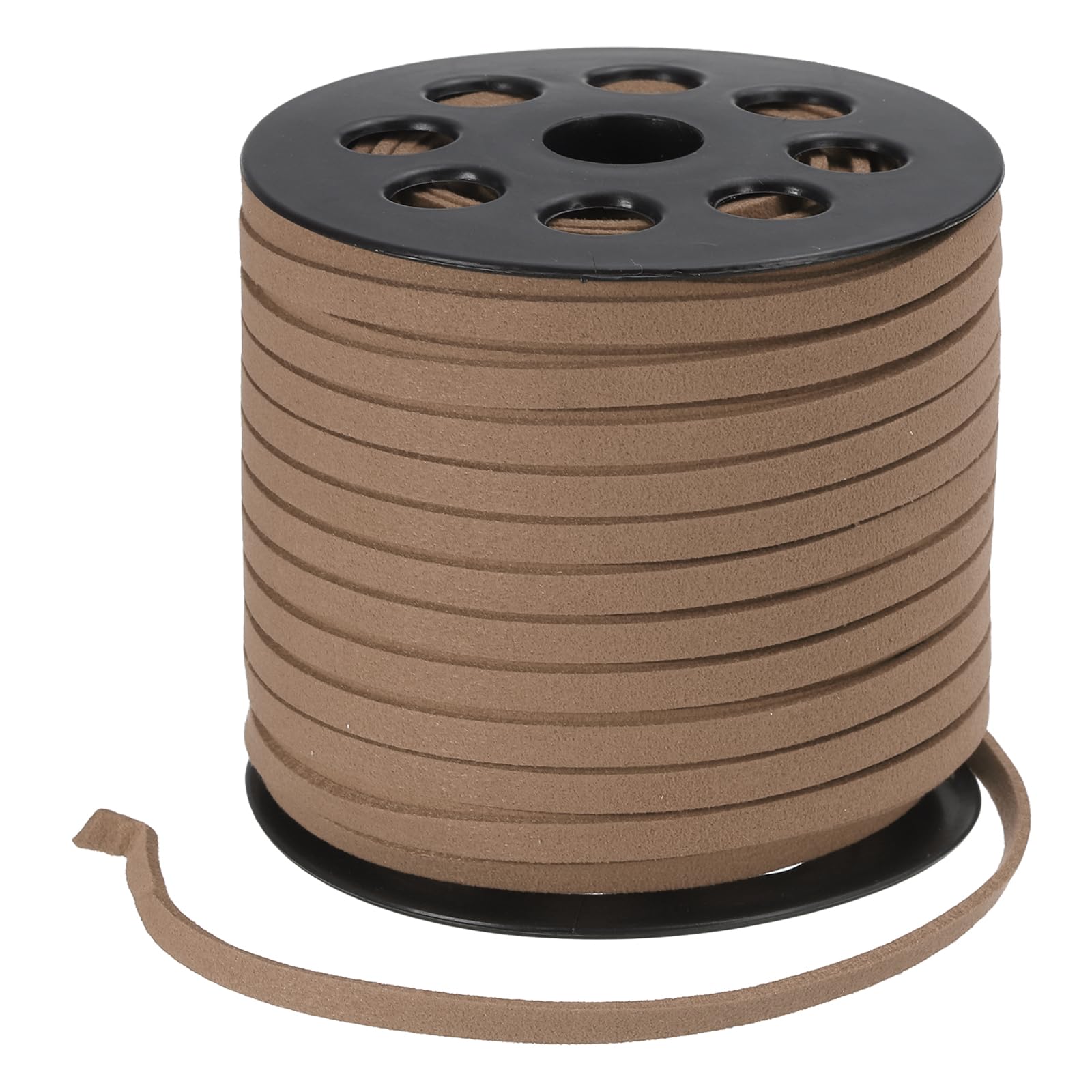 PATIKIL 49 Yards x 5mm Faux Suede Leather Cord, Leather Lace String for Bracelet Necklace Beading Making DIY Crafts, Light Brown