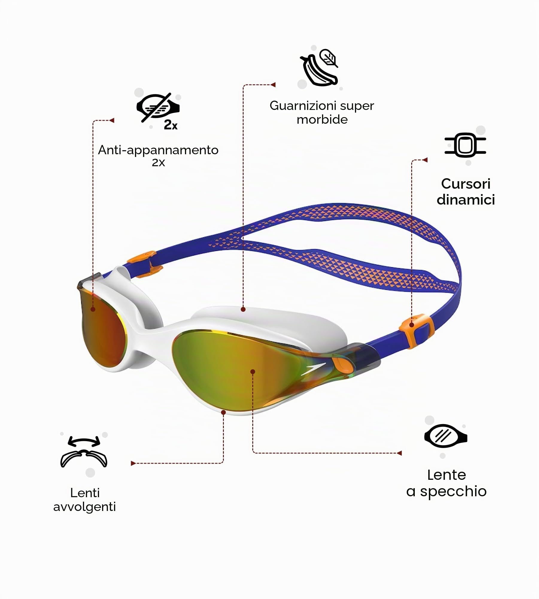Speedo Vue Mirror Occhialini da Nuoto