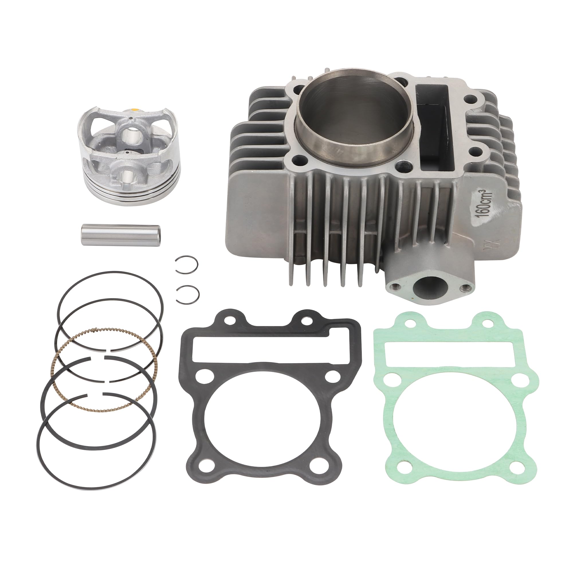 GOOFIT - Kit completo di rivestimenti cilindrici da 60 mm, testa cilindri, anelli di pistone e guarnizioni di ricambio per motore YX160 YinXiang 160 cc, moto da enduro, Pit bike, Monkey, ATV, Quad