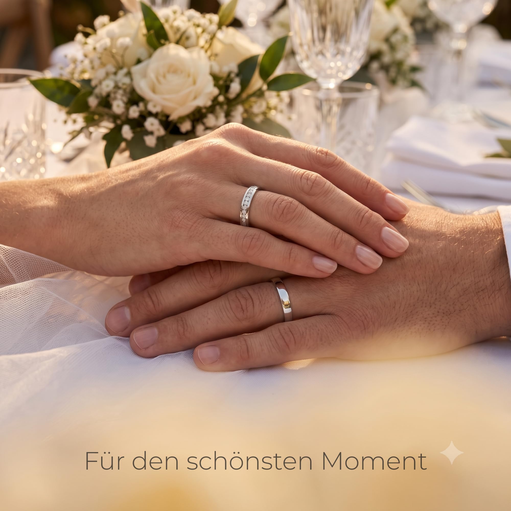 Kolibri Rings Eheringe Silber 925 11 Zirkonia Steine Paarpreis - Gravur und Etui