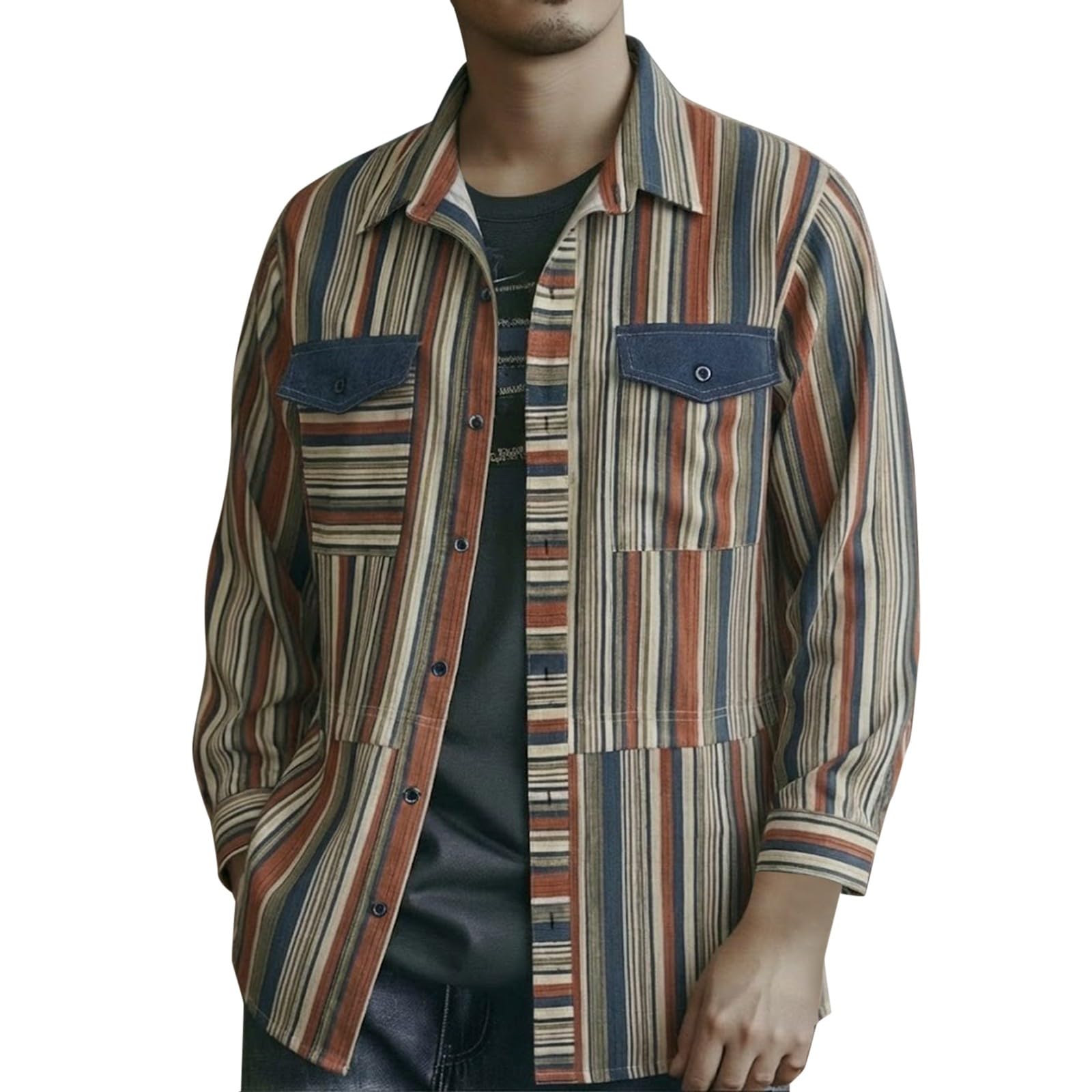 Camicia da uomo a maniche corte con bottoni, a tinta unita, a maniche corte, con bottoni, leggera, traspirante, casual, per ufficio e attività all'aperto