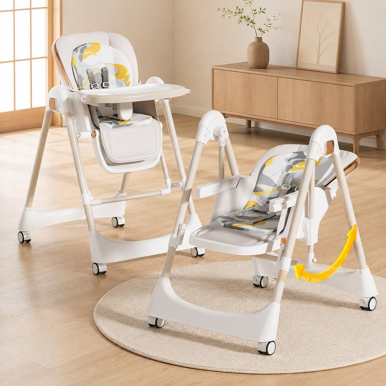 Amazon | Bebiborn ベビーチェア ハイローチェア 多機能 テーブル