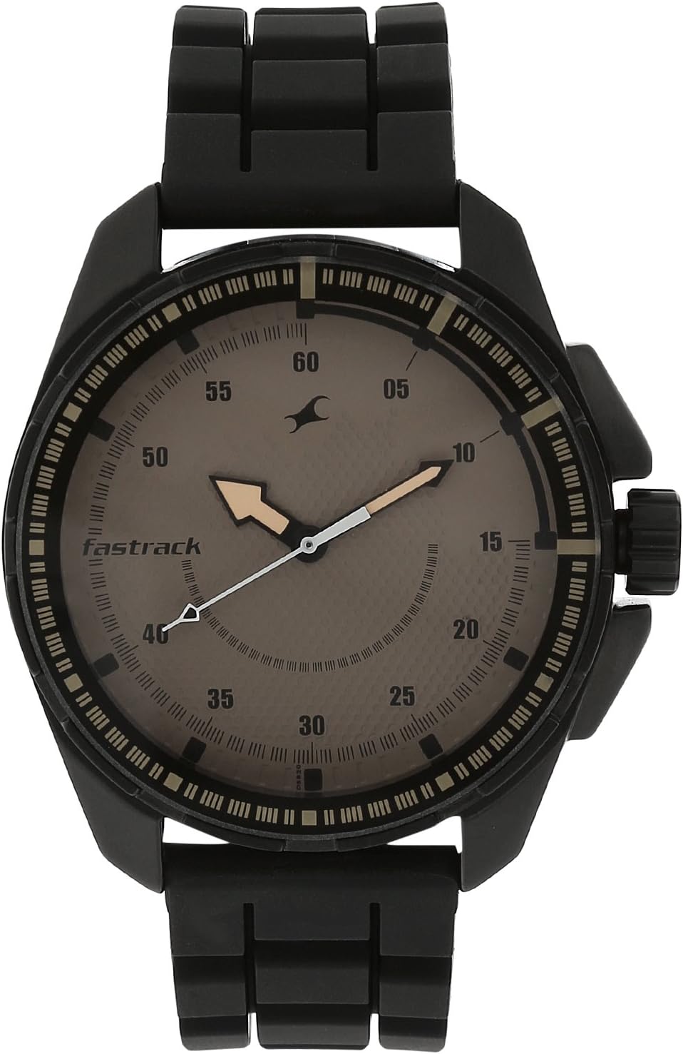 Fastrack Commando Quartz Analog Sand Brown Dial Black Plastic Strap ...