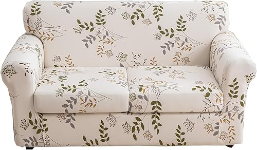 Miniatura 53 de CRFATOP Funda elástica para sillón de 2 piezas, suave y ajustable, con brazos, protector de muebles lavable para sala de estar, mascotas, perros,