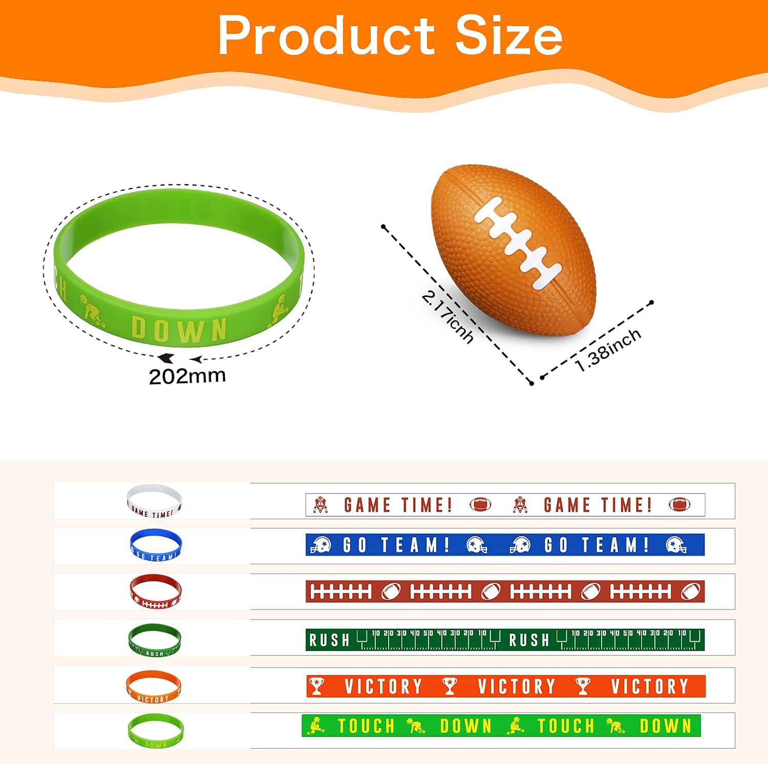 Sumind 24 Pcs Football Party Favors Mini Bracelets Silicone Wristbands