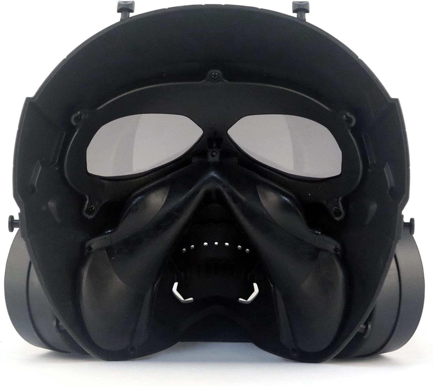 VILONG M10 Airsoft Tactical Protective Mask, Toxic Gas Mask Safety Eye Protection Skull Dummy Game Mask with Dual Filter Fans Adjustable Strap for BB Gun CS Cosplay (Black) : Sports & Outdoors