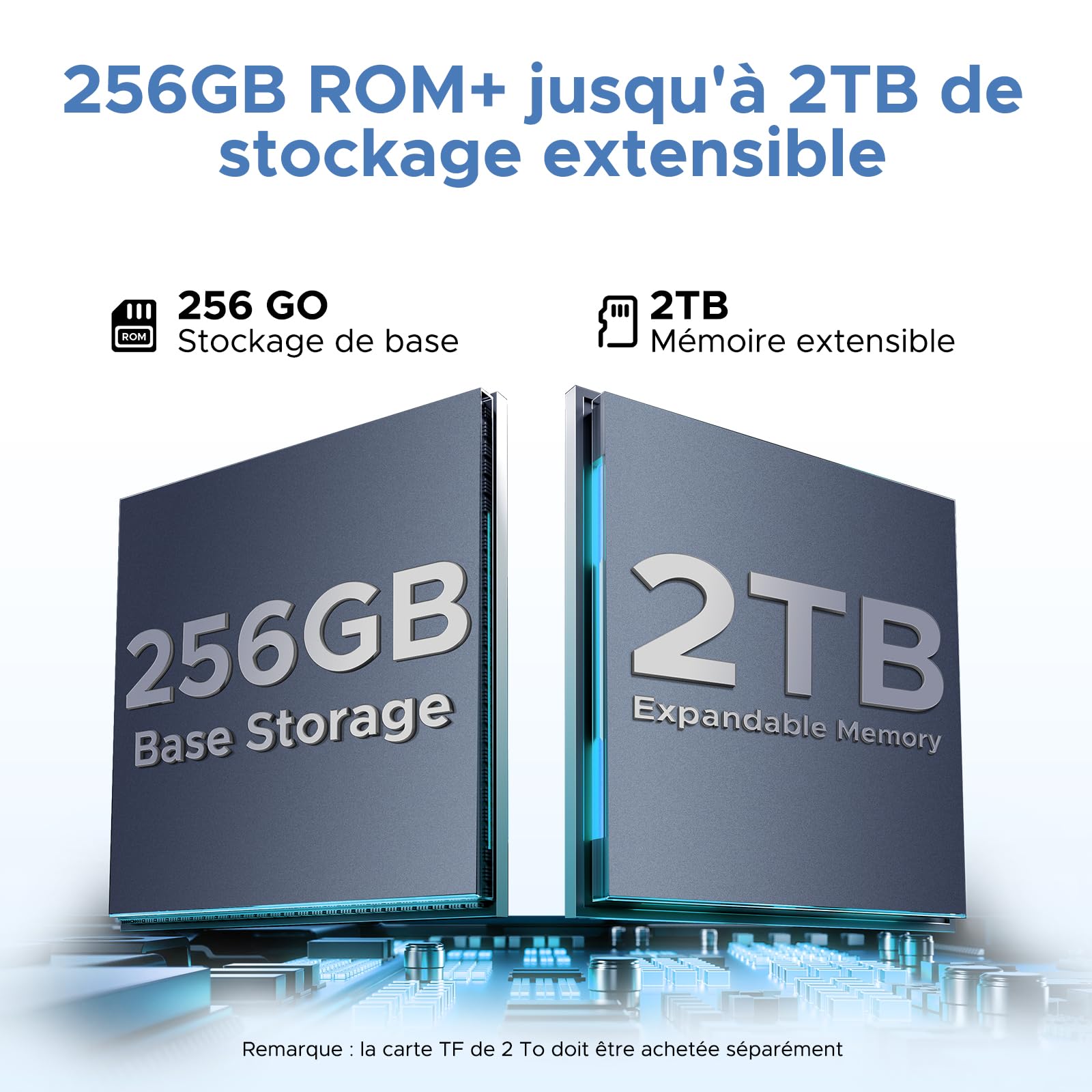 U11 Pro Tablette 11 Pouces,Tablette Android 16, 30GB RAM+256GB ROM/TF 2TB, Batterie 8580mAh, Octa-Core T7200 90Hz,13MP Caméra, Tablette Tactile 1080P/5G WiFi/OTG/Face ID,Noir
