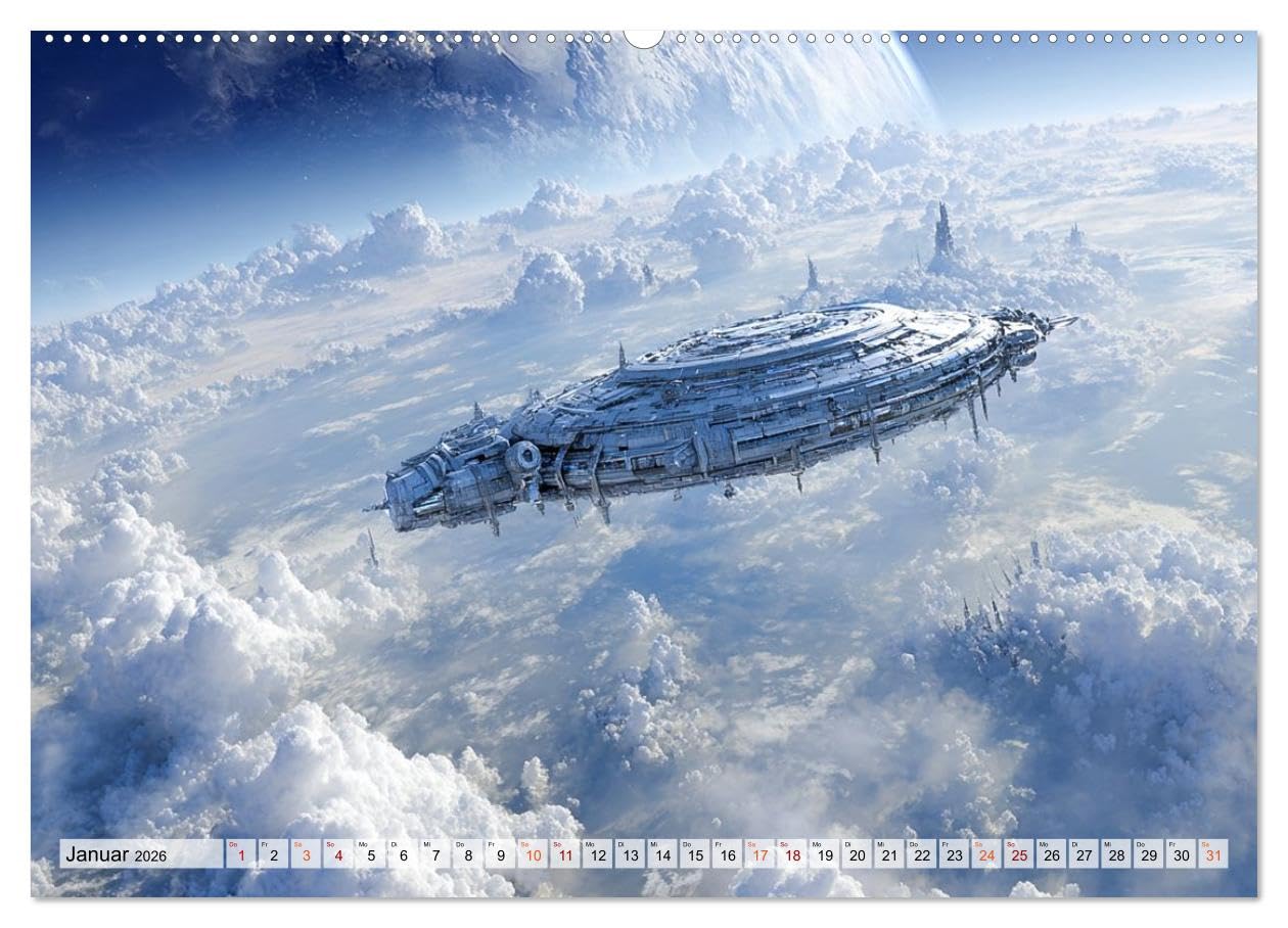 Fantasie Welten - Science Fiction (hochwertiger Premium Wandkalender 2026 DIN A2 quer), Kunstdruck in Hochglanz: Fantastische Zukunftswelten zum Träumen und Inspirieren. (CALVENDO Technologie)