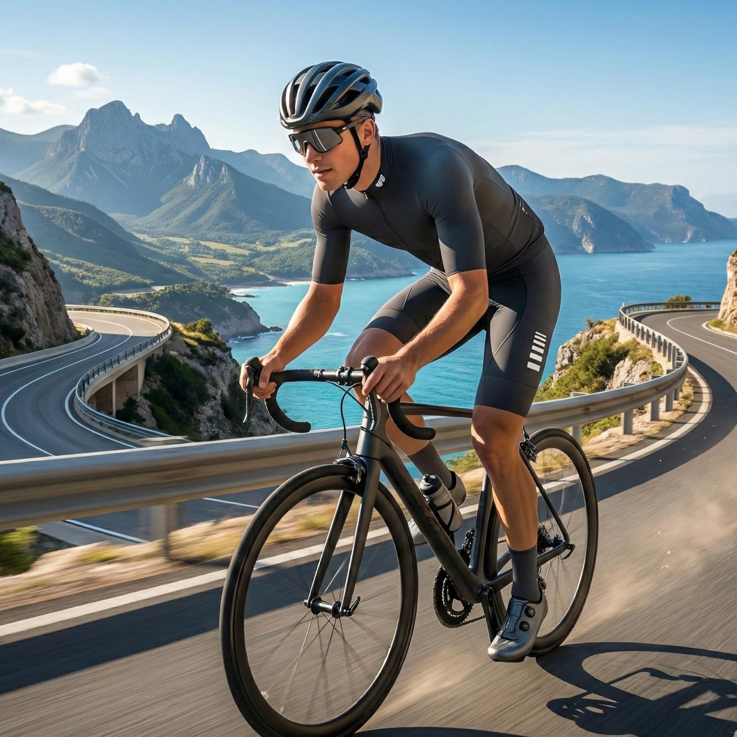 Lo.gas Herren Radtrikot & Trägerhose Set, Radsport Bundle für Rennrad XXL