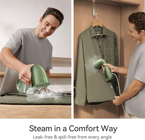 Miniatura 21 de HiLIFE Vaporizador mejorado para ropa, diseño portátil de mano, potente vapor de 1100 W, tanque más grande de 10.1 fl oz y tecnología sin fugas