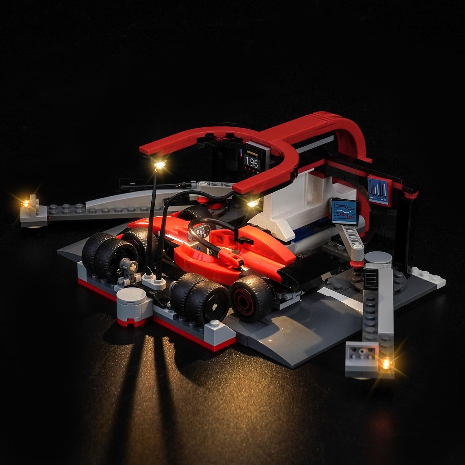 LED Lighting Compatible with Lego City F1 Pit Stop & Pit Crew with Ferrari Car 60443，Light Kit Compatible with Lego 60443, NOT Included The Model Set - JUST Lights