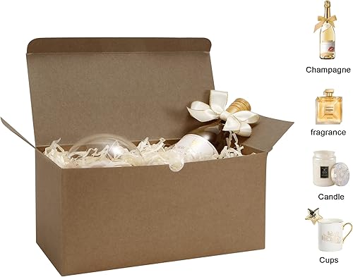 Miniatura 2 de VATIN Caja de regalo de papel marrón de 9 x 4.5 x 4.5 pulgadas, 12 paquetes de cajas de regalo para regalos, cajas de regalo con tapas para regalos