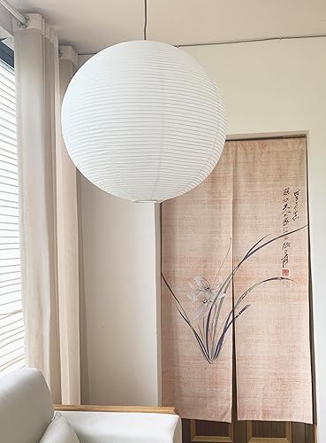 Miniatura 5 de Pantalla de lámpara de papel redondo blanco de 23 pulgadas, linternas chinas, linterna de papel colgante, decoración interior
