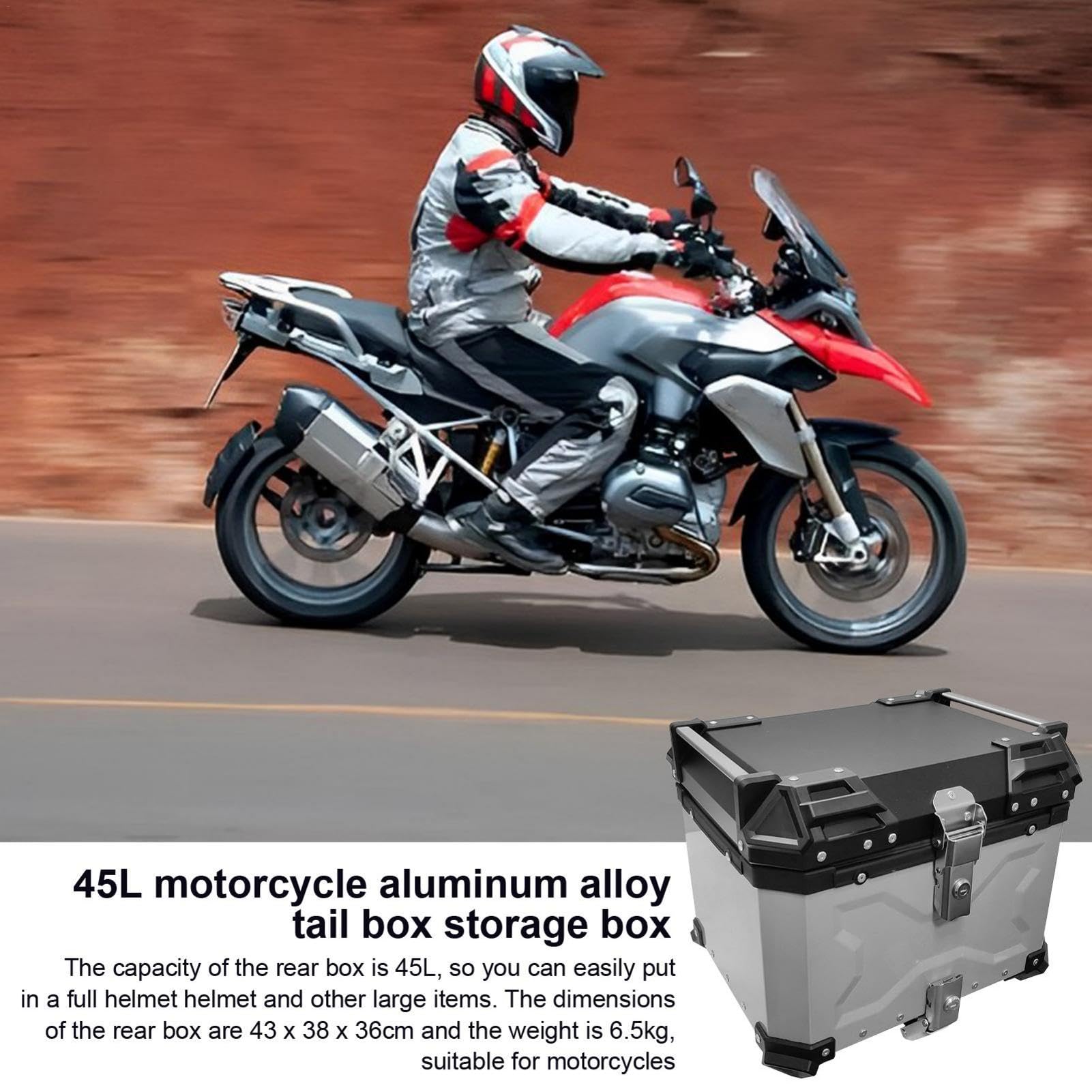 GENERIC Top Case Moto | de cola de motocicleta | Top Case impermeable