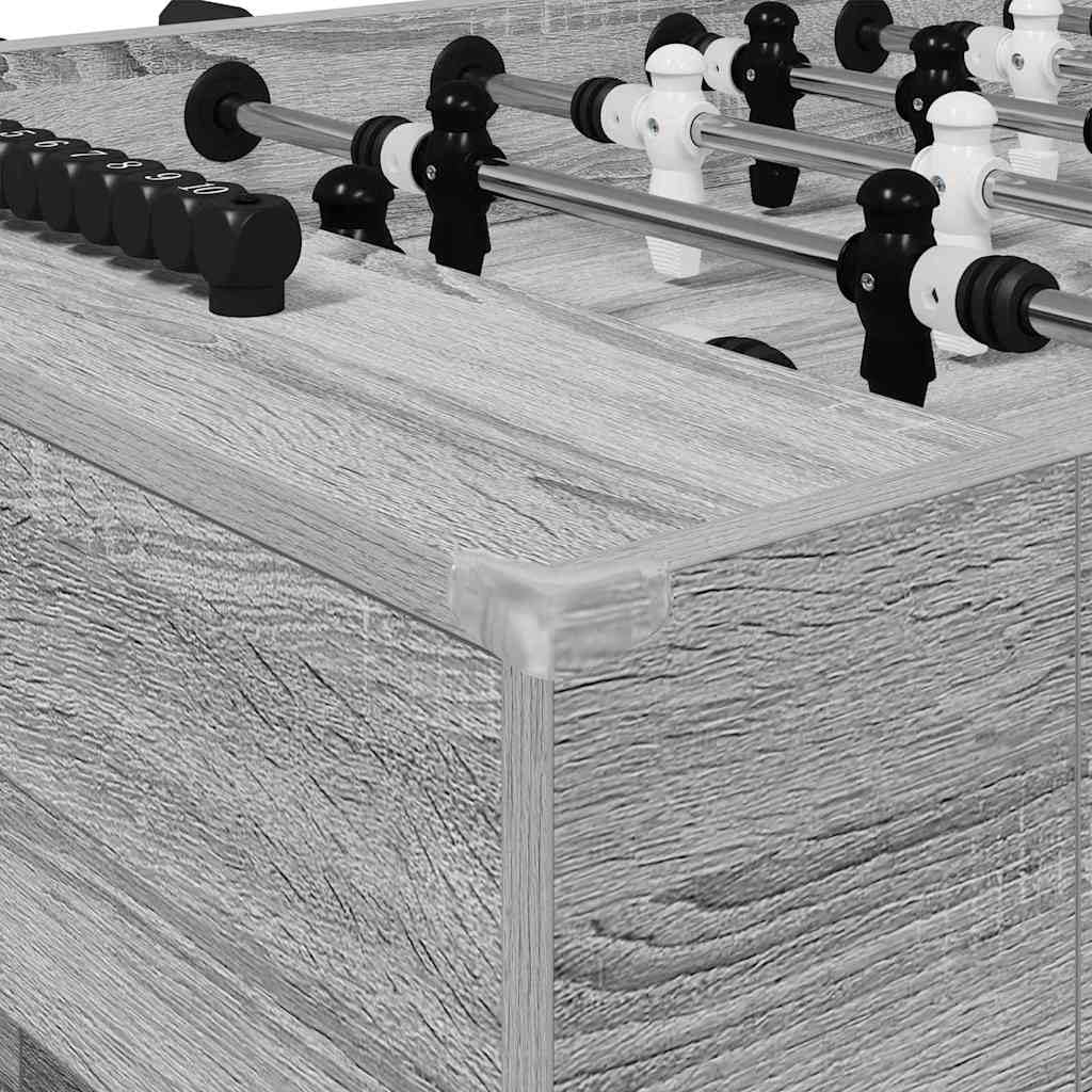 Mesa de futbolín con diseño de Sonoma gris 146,5 x 74 x 85 cm – Mesa de futbolín estable con asas ergonómicas para jugar en interiores