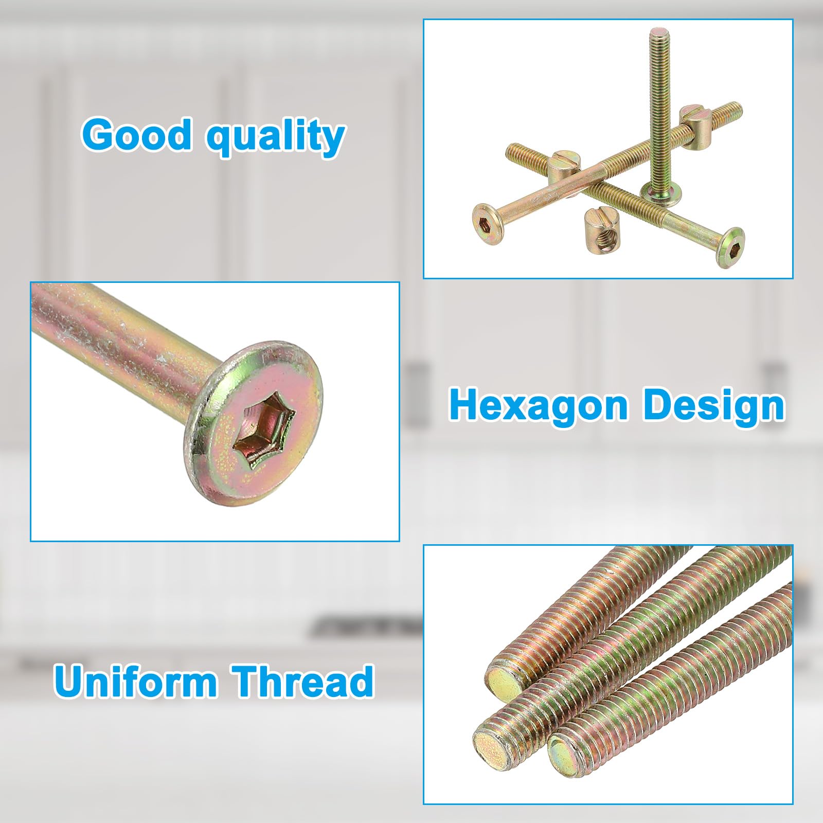 PATIKIL M6 x 85mm Bunk Bed Bolts - Image 3