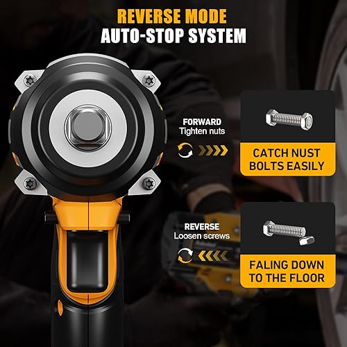 Miniatura 6 de Llave de impacto sin escobillas de 12 pulgada 750N.m (553 pies-libras) Pistola de impacto de alto par de 20 V con batería de 2 x 4.0 AH y cargador