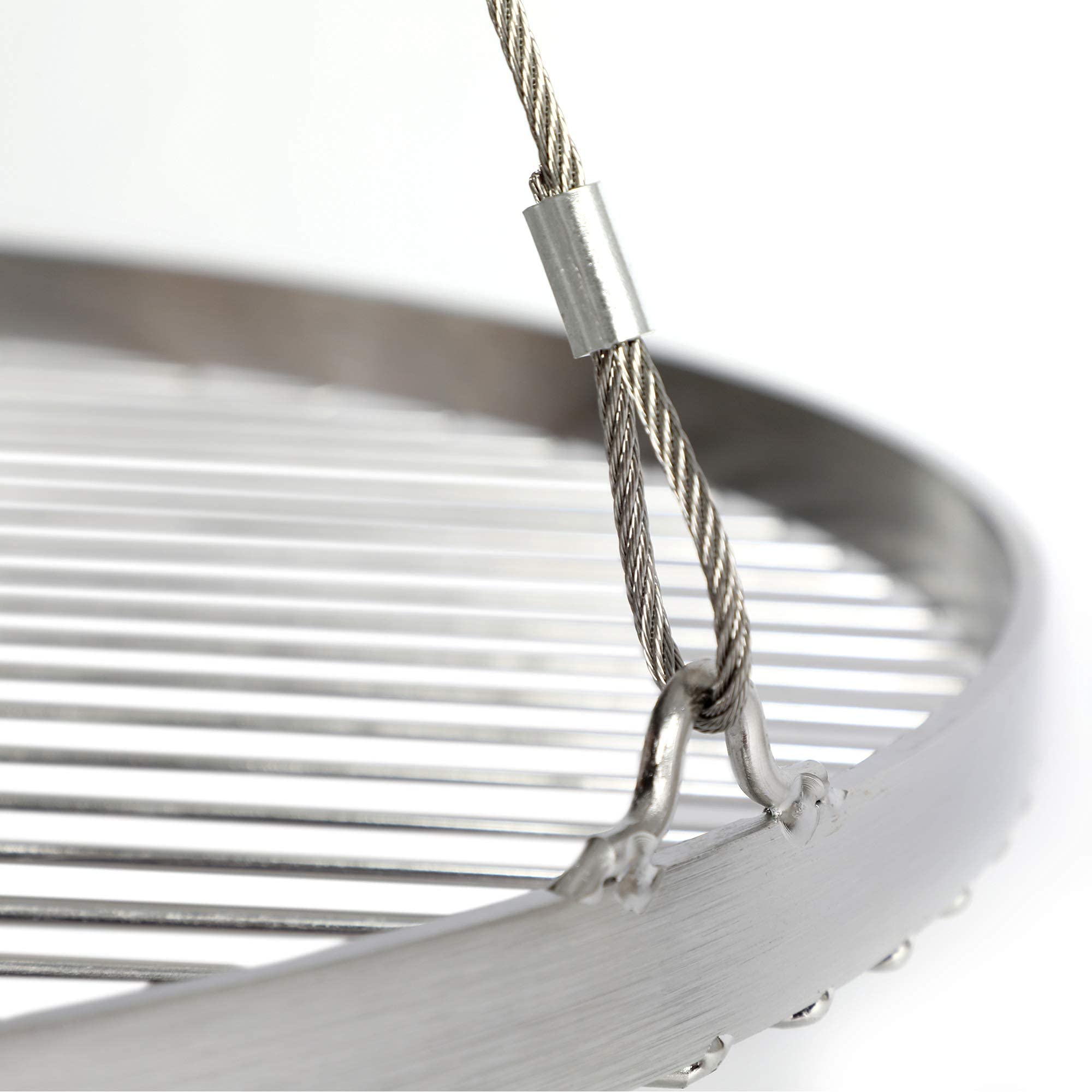 DRULINE Griglia Rotondo Grill Basculante Ruggine Griglia Acciaio Inox con Cavo - Ø 50 cm