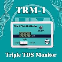 Vista 2 de HM Digital Monitor triple TDS RO/DI en línea con accesorios en T de 1/4 pulgadas