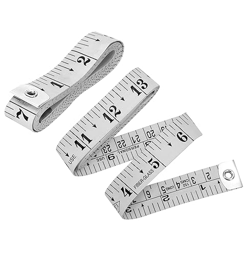 Miniatura 8 de Paquete de 2 cintas métricas de tela blanca, cinta métrica para el cuerpo  Cinta métrica suave para tela de coser y pérdida de peso, medición