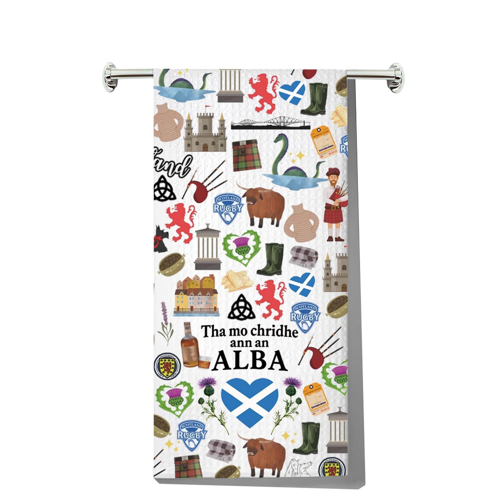 Serviettes de cuisine écossaises MYSOMY motif chardon déco et cadeau Highlander mo chridhe kt1