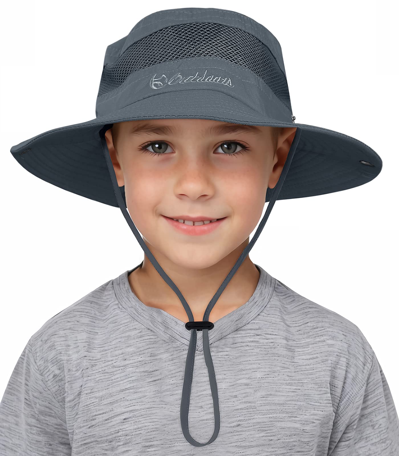 Durio Sonnenhut Kinder Uv Schutz Sonnenmütze mit Kinnriemen Kinder Fischerhut mit Nackenschutz Kinderhut Atmungsaktiv Sonnenschutz Sonnenhut aus Baumwolle für Jungen 4-12 Jahre