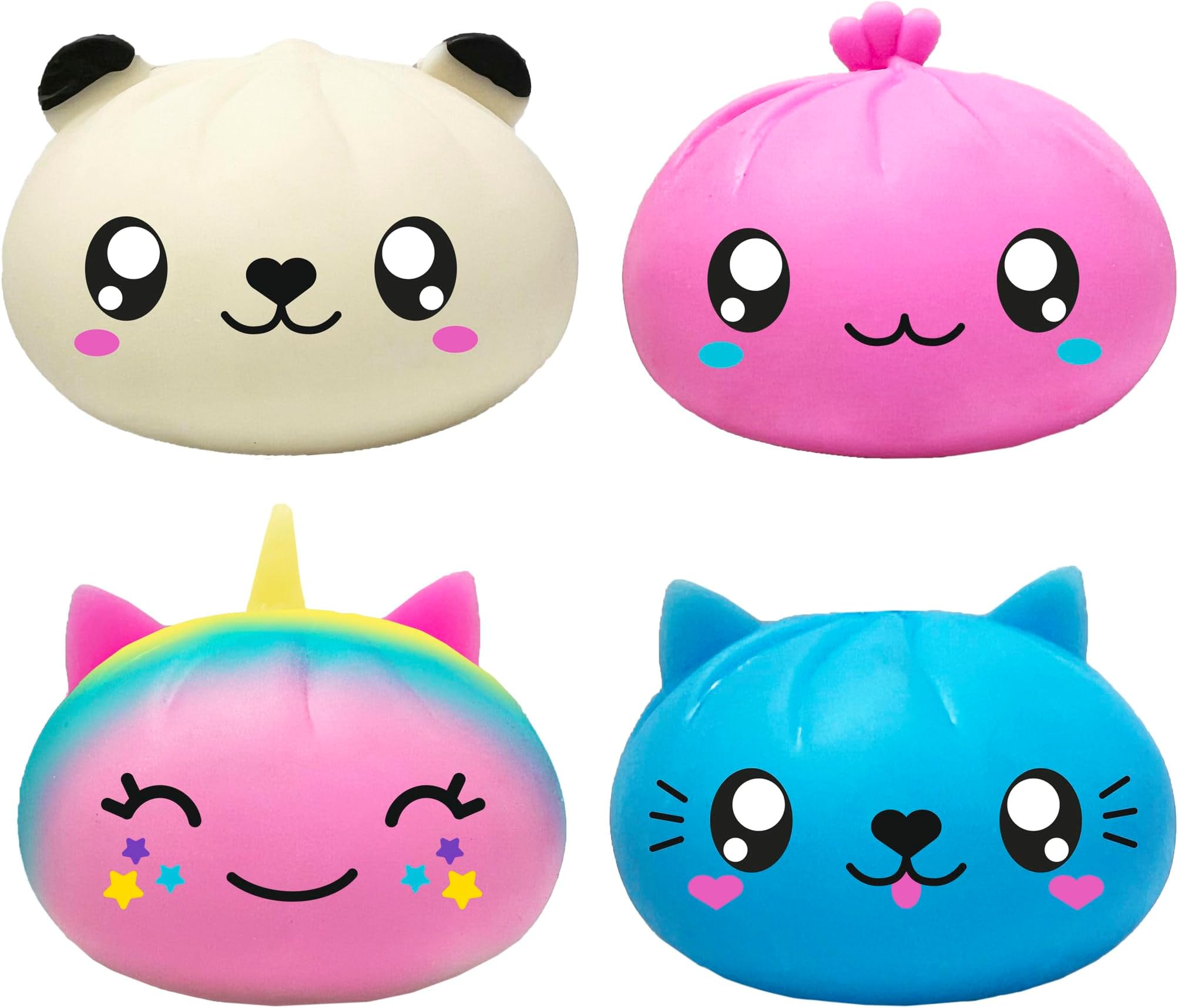 JA-RU Kawaii Bao Dumpling Cute Animal Squishy (1 Dumpling) Stress Ball Fidget Toy Dough Ball Squishy Bun Squeeze Ball Anxiety Relief Adult Squishy Toy Bun in Steamer Fidget Sensory Toy. 4560-1