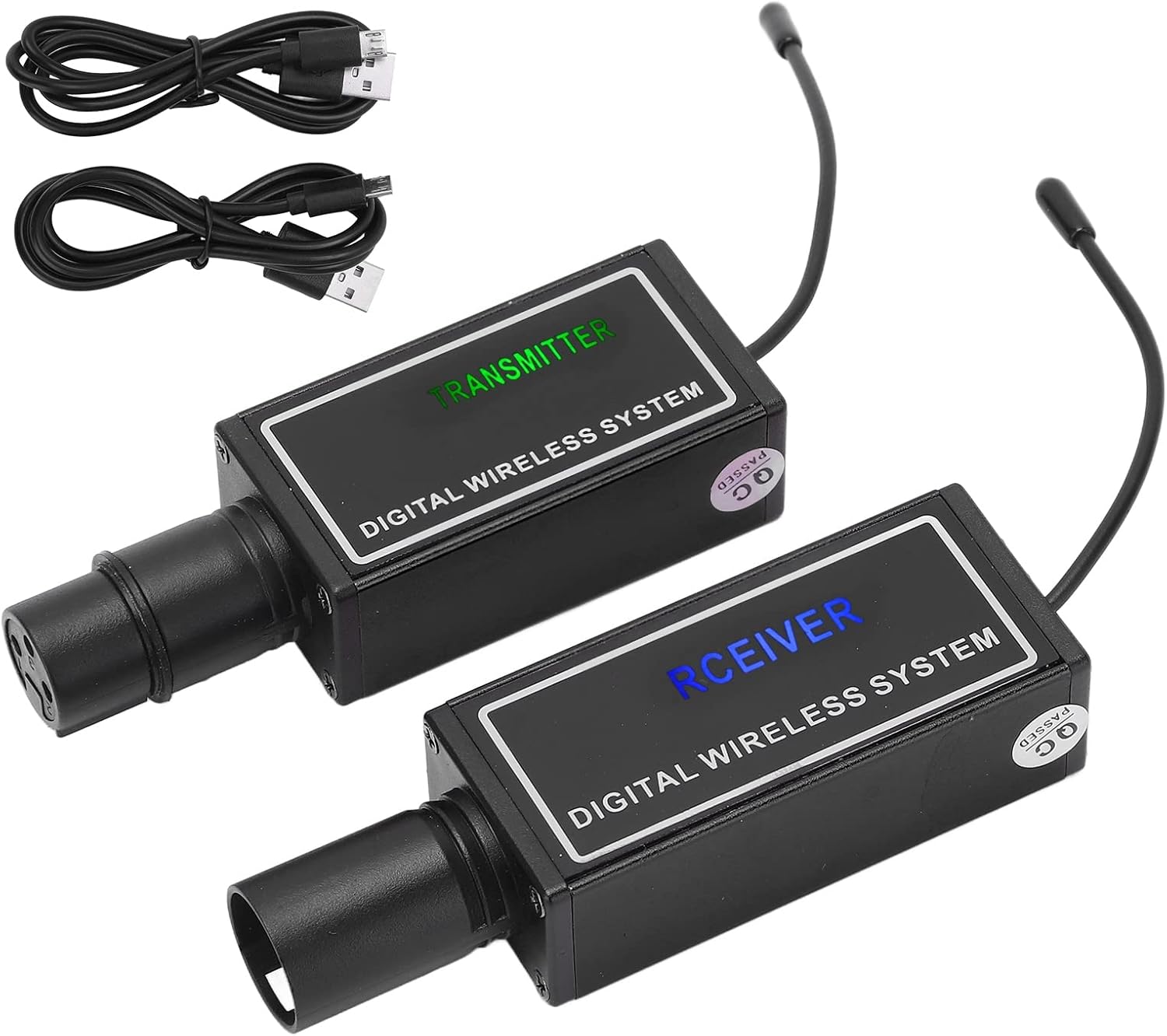 Nimomo Sistema de micrófono inalámbrico 901M-910M Audios XLR Transmisor Receptor con 10 Canales para Estudio de grabación(Negro)