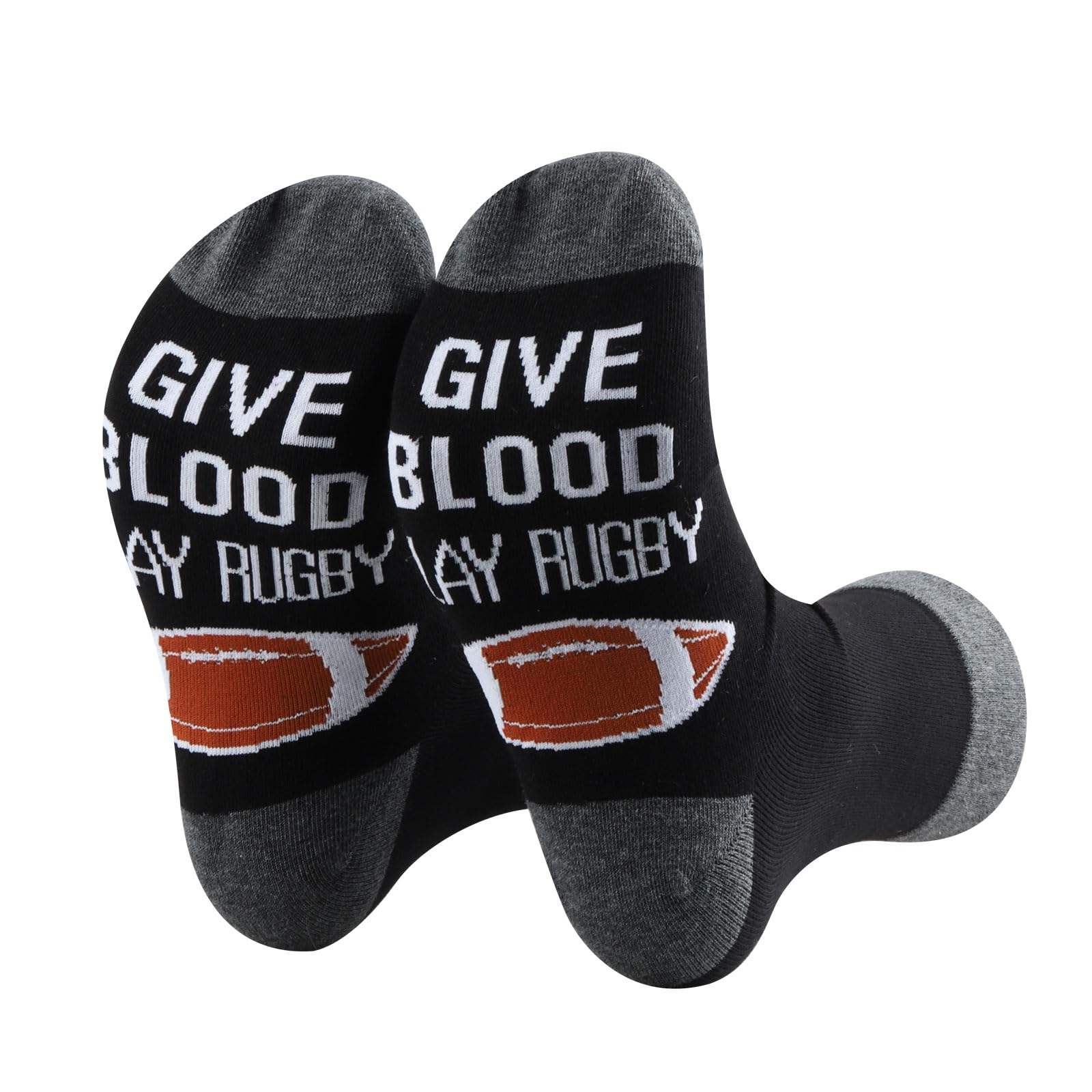 PLITI Rugby Gift Rugby Player Gift Give Blood Play Rugby Socks For Rugby Lovers Gift Rugby Coach Gift Rugby Fanatic Gift