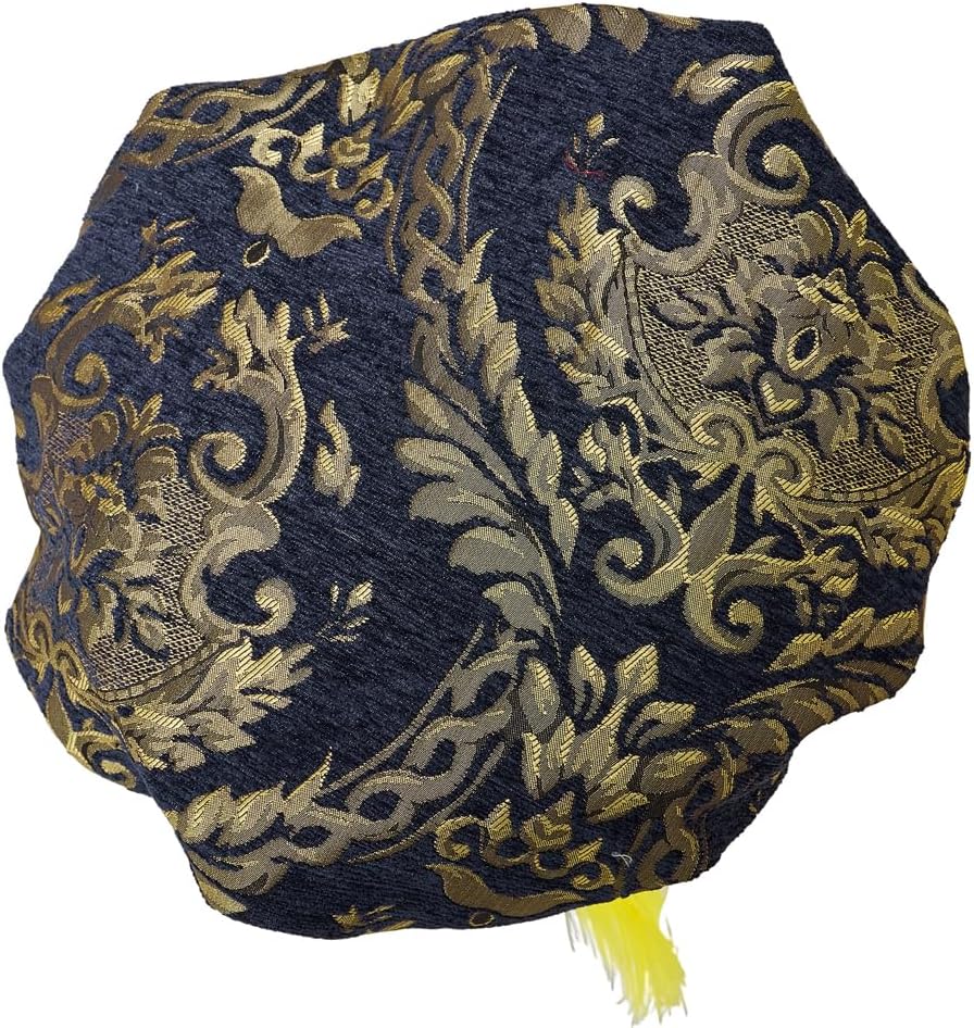 Willyacos Mens Medieval Tudor Hat with Feather Muffin Top Hat Renaissance Tudor Flat Cap Minstrel Costume Headwear Headpiece - Image 3