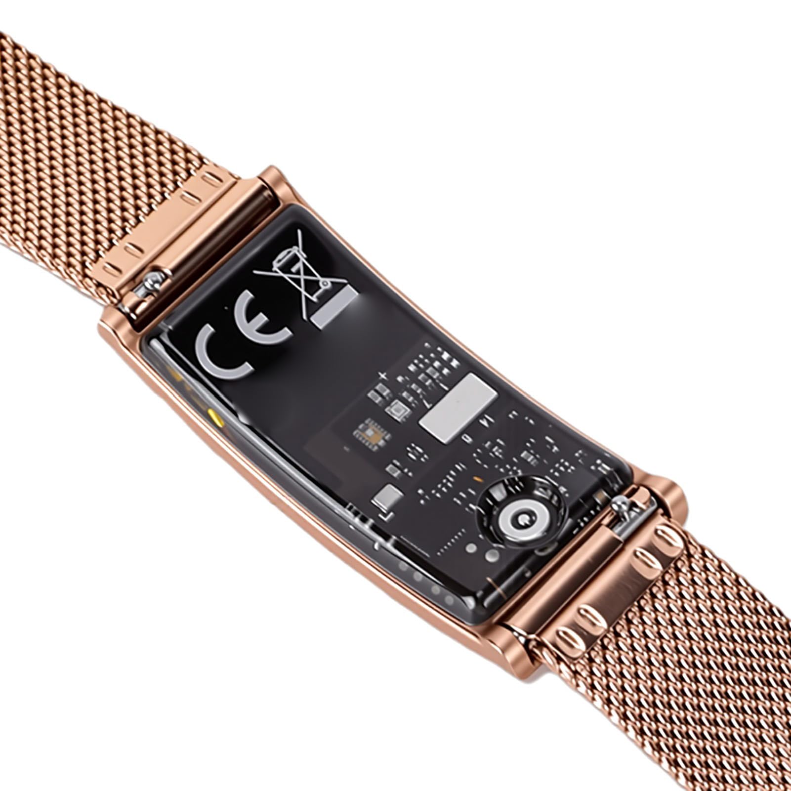 Dpofirs Braccialetto Smart Indossabile, Tracker attività Fitness per Donna e Uomo, Cinturino Regolabile in Acciaio Inox, for Sport Quotidiano e Allenamento