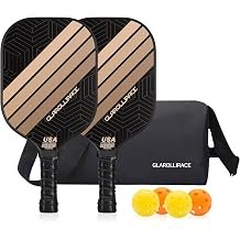 Pickleball Paddles Set of 2 | 4 Pickleball Rackets,USAPA Approved Pickleball Set of 2 | 4 Pickle Ball Paddles,Fiberglass Surface & 13 mm PP Honeycomb Core,4 Indoor & Outdoor Balls,1 Bag