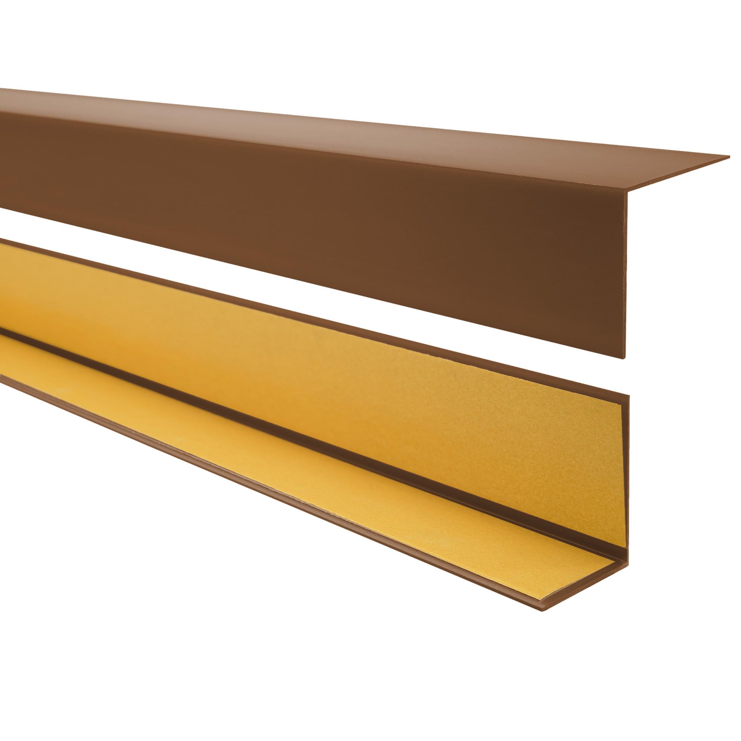 Quest PVC Winkelprofil - Selbstklebend, Kantenschutz, Eckenschutz - 35 x 35mm, 150cm, braun - Robust & Langlebig