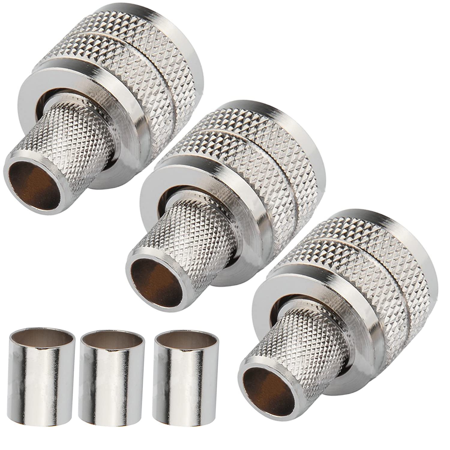 Fohevers 3 Pack UHF PL259 Male Plug Crimp Coax Connector - 50 Ohm RF Coaxial Cable Adapter for CB Radio/Ham Radio/Antenna - Image 3